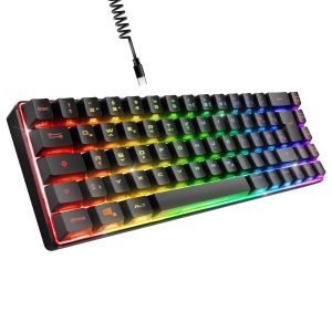 EMPIRE GAMING K208 Teclado compacto con cable TKL 69 teclas RGB